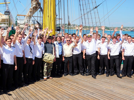 Khersones Sailing Ship Welcomes Famous Explorers