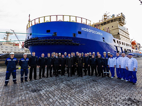 The Chairman of the Government of Russia Dmitry Medvedev Visits Novorossiysk Icebreaker