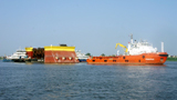 LSP-2 Support Block Complex Towing Along the Volga-Caspian Marine Shipping Canal
