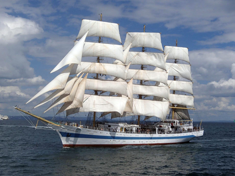 The Mir Sailing Ship Welcomed in Kaliningrad Seaport