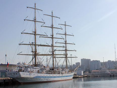 Mir Sailing Ship Arrived in the Seaport of Sochi