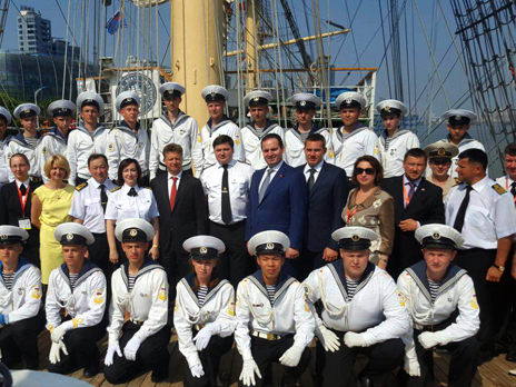 Minister of Transport of The Russian Federation Visits Nadezhda Sailing Ship
