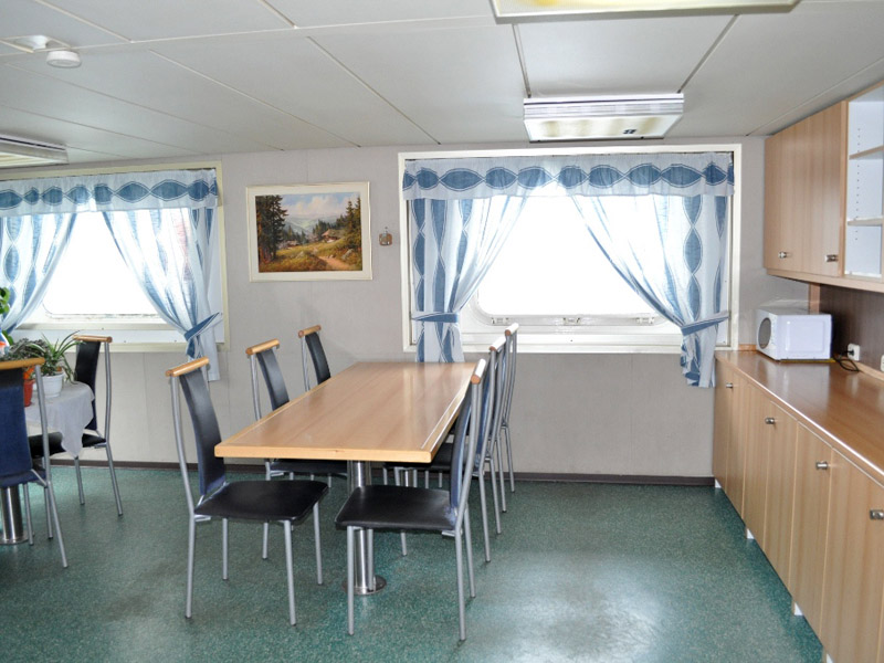 Railway sea ferry Baltiysk. Dining-room