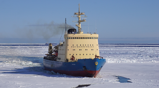 Krasin icebreaker returns to the seaport of Murmansk