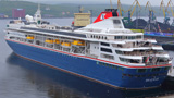 Murmansk Branch provides berthing of the Braemar cruise liner at the distant lines pier