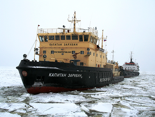 Kapitan Zarubin icebreaker strengthens the icebreaking group of FSUE “Rosmorport” in the Big Port Saint Petersburg seaport
