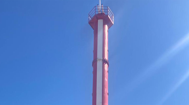 The built front leading mark is put into operation in the seaport of Makhachkala