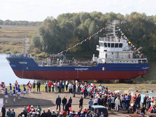 Second bilge water removing ship of RST 38 project named Koppi set afloat