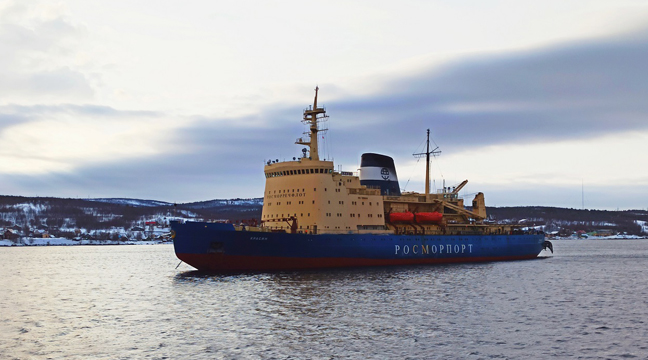 Icebreaker Krasin heads to the areas of the Northern Sea Route to reinforce the icebreaker group