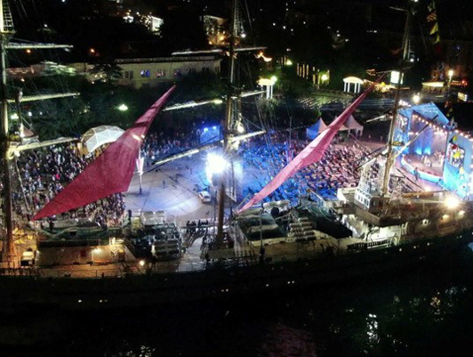 Khersones sailing boat participates in the final part of the International Music Festival "Road to Yalta"