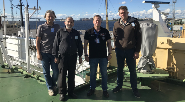 Representatives of the Legislative Assembly of St. Petersburg and the search team “Ships of the Great Victory” visit the Semyon Dezhnev icebreaker FSUE “Rosmorport”