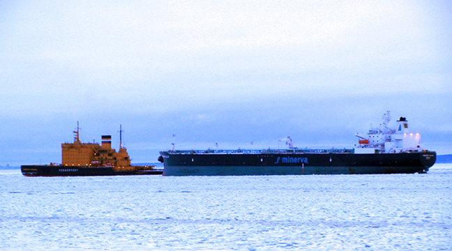 Icebreaker support starts in Russian seaports, in the east of the Gulf of Finland