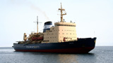 Krasin icebreaker arrives at the seaport of Vanino