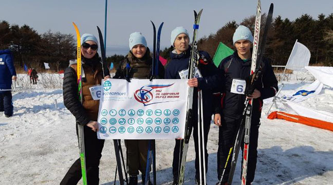 Sakhalin Branch team receives silver medal in skiing relay
