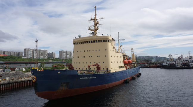 Admiral Makarov icebreaker returns to the seaport of Murmansk