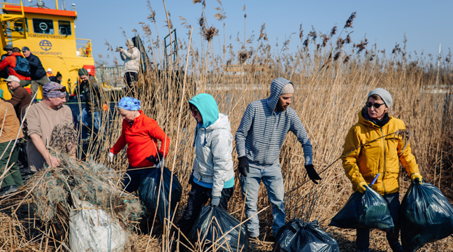 The Kaliningrad Department of the North-Western Basin Branch took part in an environmental clean-up day to remove garbage from Kosse Island in the water area of the seaport of Kaliningrad