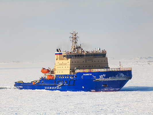 Icebreaker Vladivostok started operating in the Gulf of Finland