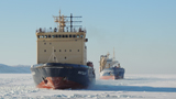 Icebreaker support of vessels starts in Magadan Seaport and on the approaches toward it