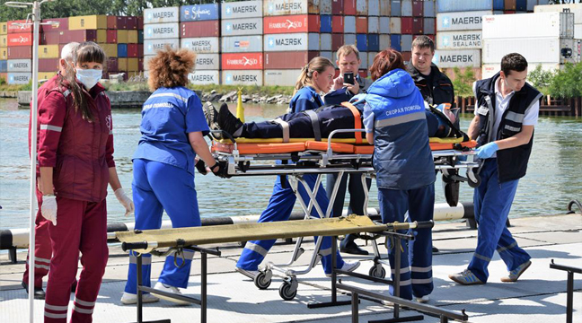 North-Western Basin Branch Kaliningrad Directorate takes part in drills for rescuing people in distress at sea