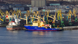 The Novorossiysk Icebreaker Returns to Murmansk Seaport