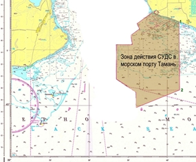 Plan of the VTS of the Kerch Strait coverage area in the seaport of Taman