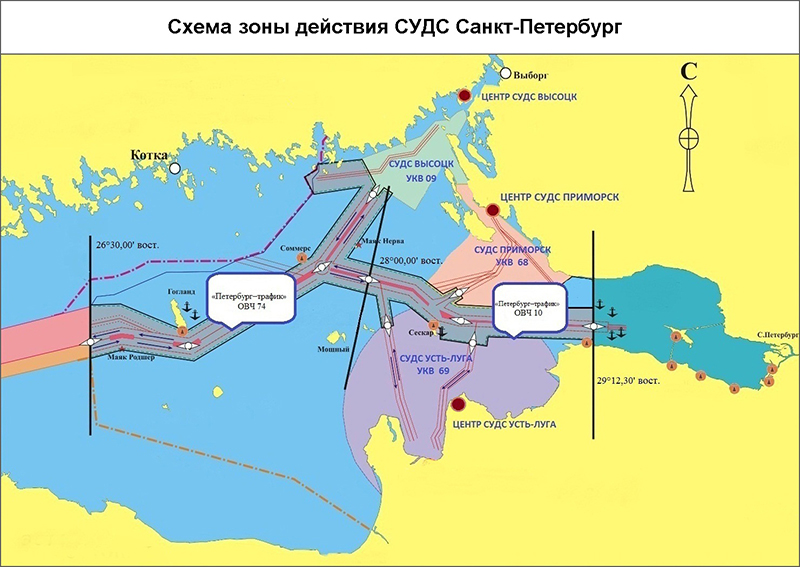 Saint Petersburg VTS Coverage Area scheme