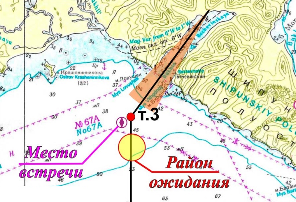 Plan of the bay area and the place of receival of the advisor