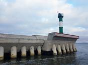Port protecting structure in the seaport of Ust-Luga