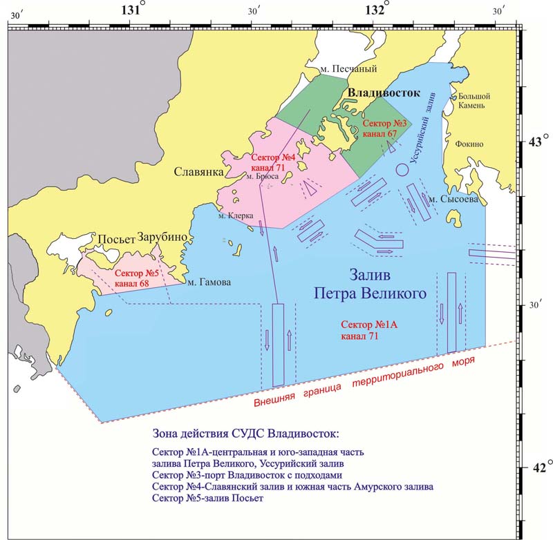 Scheme of the VTS Vladivostok coverage area Scheme of the VTS Vladivostok coverage area